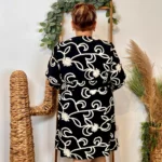Robe unie brodée (T40-T48) - noir - 48