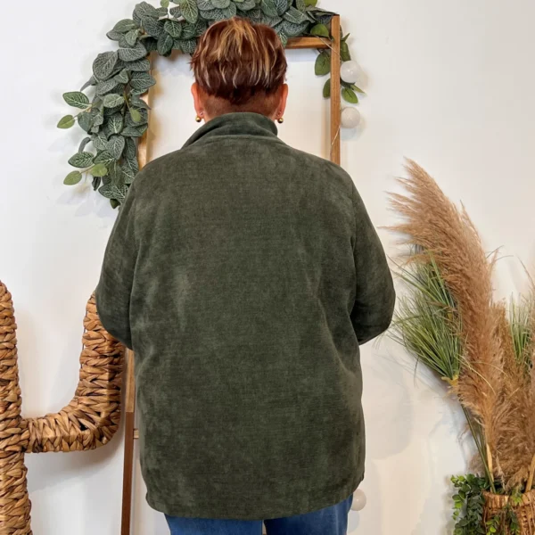 K981- Veste en velours (Gt) 🇮🇹 - kaki - taille-unique-grande-taille