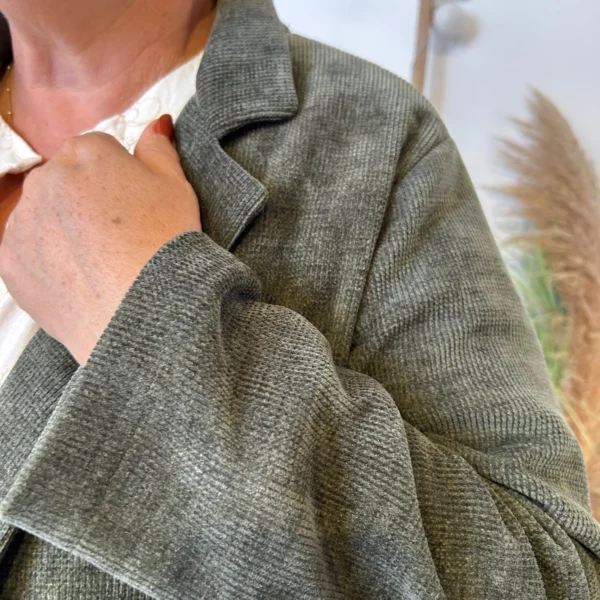 K981- Veste en velours (Gt) 🇮🇹 - kaki - taille-unique-grande-taille
