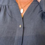 Chemise unie boutonnée col volanté - noir - 48