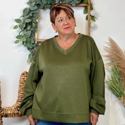 Z120- Sweat uni C’Mélodie (Gt) 🇮🇹 - kaki - taille-unique-grande-taille