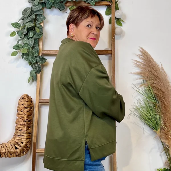 Z120- Sweat uni C’Mélodie (Gt) 🇮🇹 - kaki - taille-unique-grande-taille