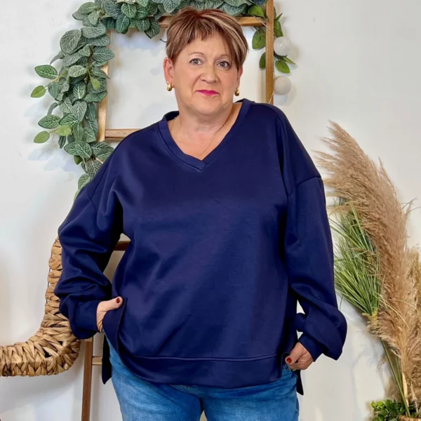Z120- Sweat uni C’Mélodie (Gt) 🇮🇹 - marine - taille-unique-grande-taille