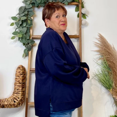 Z120- Sweat uni C’Mélodie (Gt) 🇮🇹 - marine - taille-unique-grande-taille