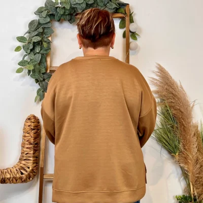 Z120- Sweat uni C’Mélodie (Gt) 🇮🇹 - camel - taille-unique-grande-taille