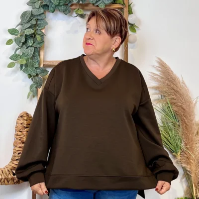 Z120- Sweat uni C’Mélodie (Gt) 🇮🇹 - marron - taille-unique-grande-taille