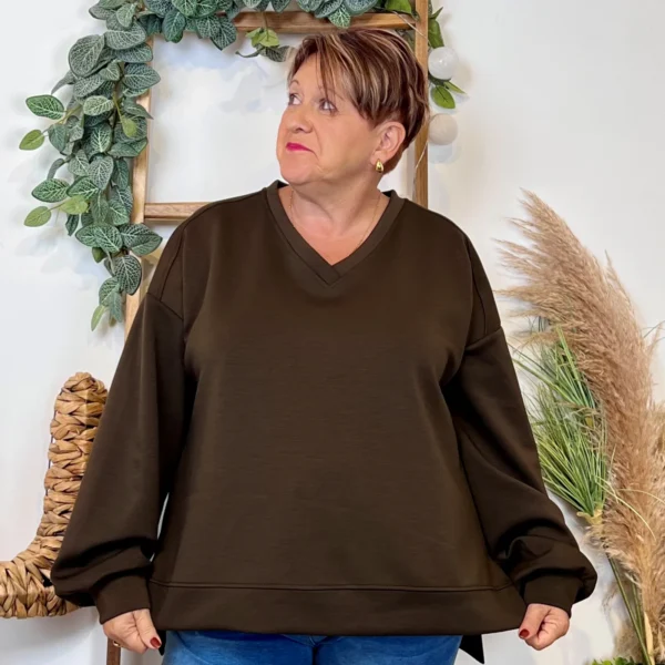 Z120- Sweat uni C’Mélodie (Gt) 🇮🇹 - marron - taille-unique-grande-taille