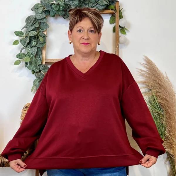 Z120- Sweat uni C’Mélodie (Gt) 🇮🇹 - bordeaux - taille-unique-grande-taille