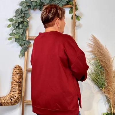 Z120- Sweat uni C’Mélodie (Gt) 🇮🇹 - bordeaux - taille-unique-grande-taille