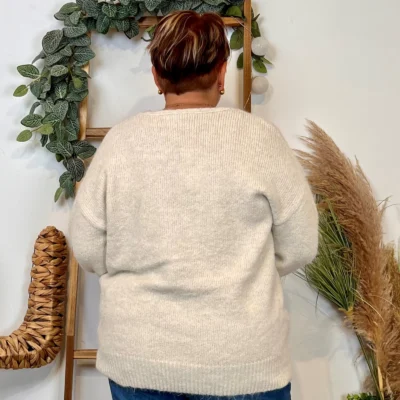 Z133. Pull Christy Grande Taille - ecru - 48