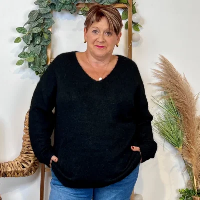 Z133. Pull Christy Grande Taille - noir - 48