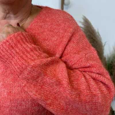 Z133. Pull Christy Grande Taille - corail - 48