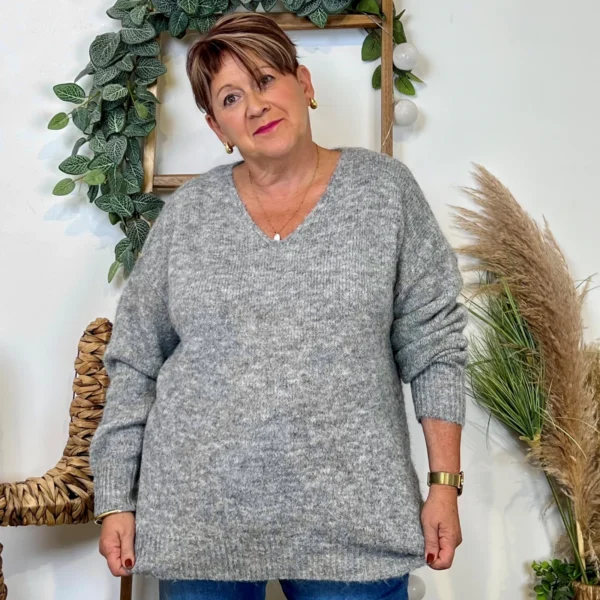 Z133. Pull Christy Grande Taille - gris - 48