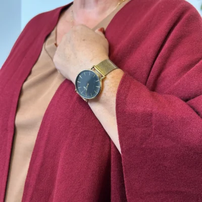 Z105 Gilet Oversize uni (Gt) - bordeaux - taille-unique-grande-taille