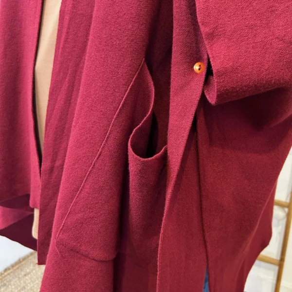 Z105 Gilet Oversize uni (Gt) - bordeaux - taille-unique-grande-taille