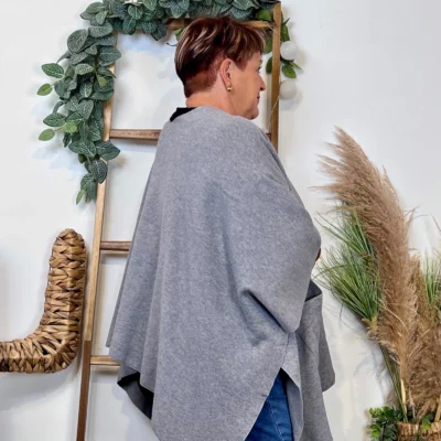 Z105 Gilet Oversize uni (Gt) - gris - taille-unique-grande-taille