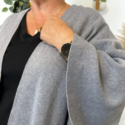 Z105 Gilet Oversize uni (Gt) - gris - taille-unique-grande-taille