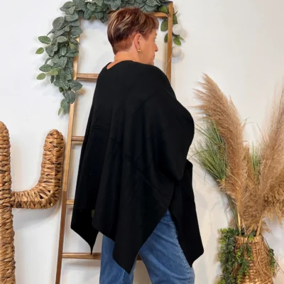 Z105 Gilet Oversize uni (Gt) - noir - taille-unique-grande-taille