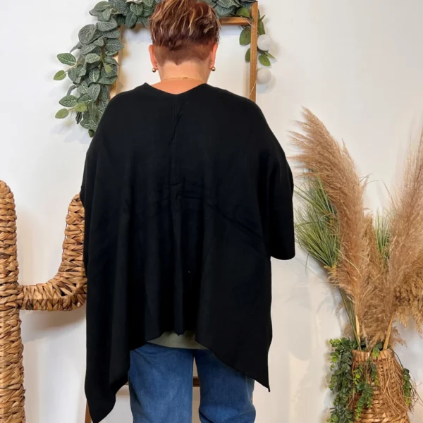 Z105 Gilet Oversize uni (Gt) - noir - taille-unique-grande-taille