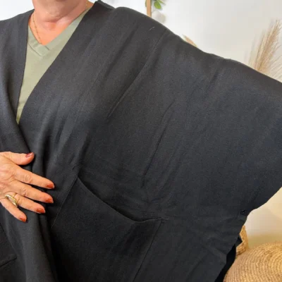 Z105 Gilet Oversize uni (Gt) - noir - taille-unique-grande-taille