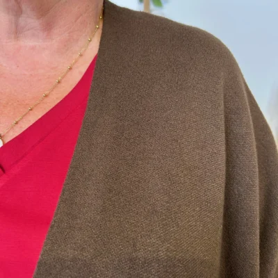 Z105 Gilet Oversize uni (Gt) - marron - taille-unique-grande-taille