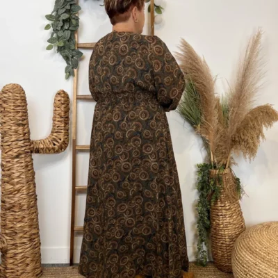 K075 - Robe Maëlle fleurettes (T40-T48) - kaki - 48