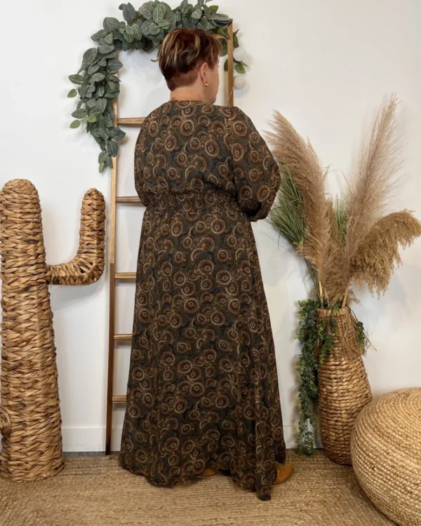 K075 - Robe Maëlle fleurettes (T40-T48) - kaki - 48