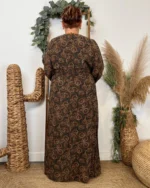 Robe Maëlle fleurettes (T40-T48) - kaki-marron - 48