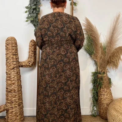 K075 - Robe Maëlle fleurettes (T40-T48) - kaki - 48