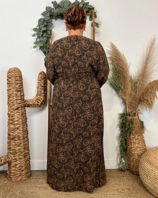 K075 - Robe Maëlle fleurettes (T40-T48) - kaki - 48