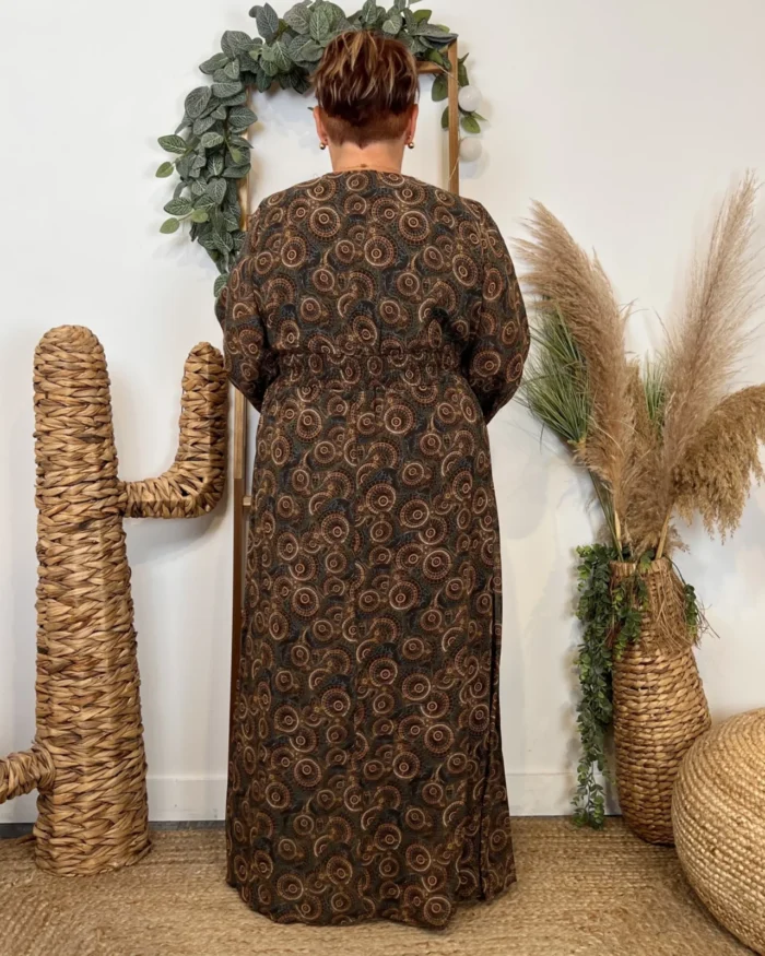 Robe Maëlle fleurettes (T40-T48) - kaki-marron - 48