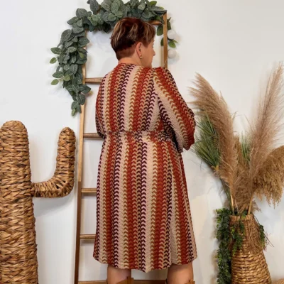 K085- Robe Maëlle macramé (T40-T48) - marron - 48