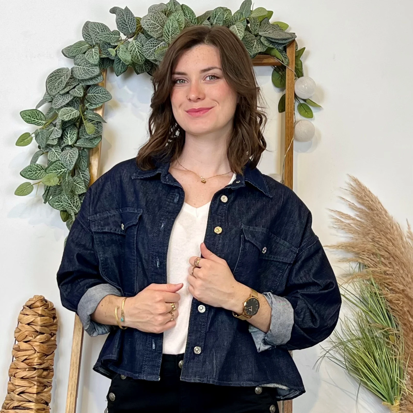 K037- Veste courte «Denim» Coton (Tu) 🇮🇹