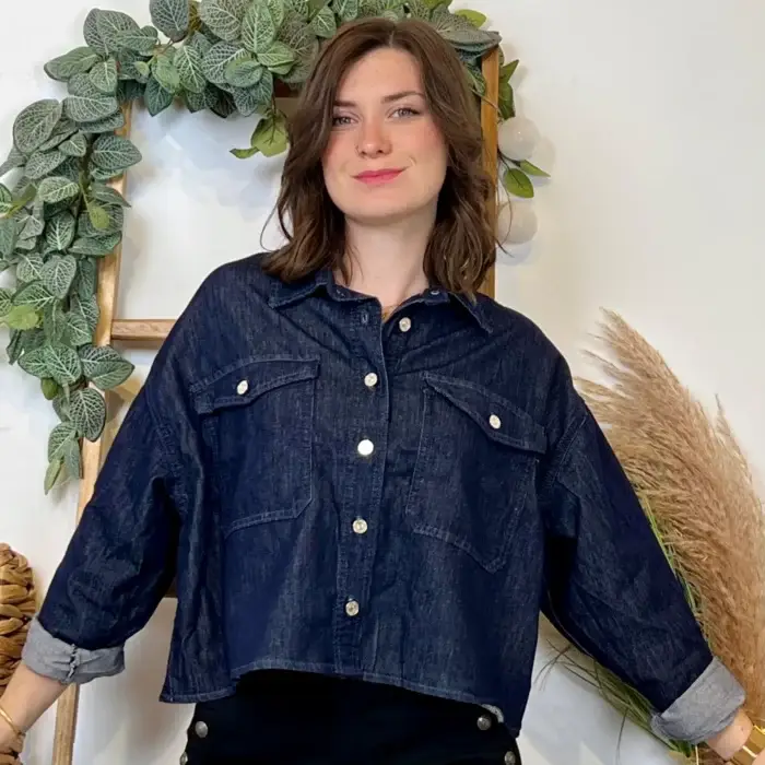 K037- Veste courte «Denim» Coton (Tu) 🇮🇹