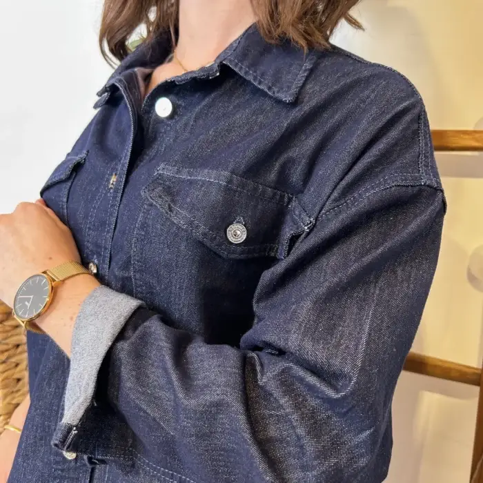 K037- Veste courte «Denim» Coton (Tu) 🇮🇹