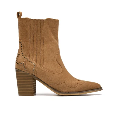 R393- Bottine santiags "Moow" (T36-T41) - camel - 41