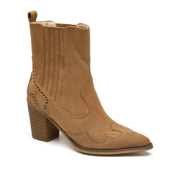 R393- Bottine santiags "Moow" (T36-T41) - camel - 41