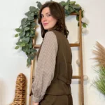 Gilet de costume court "So Sweet" (T36-T40) - marron-choco - 40