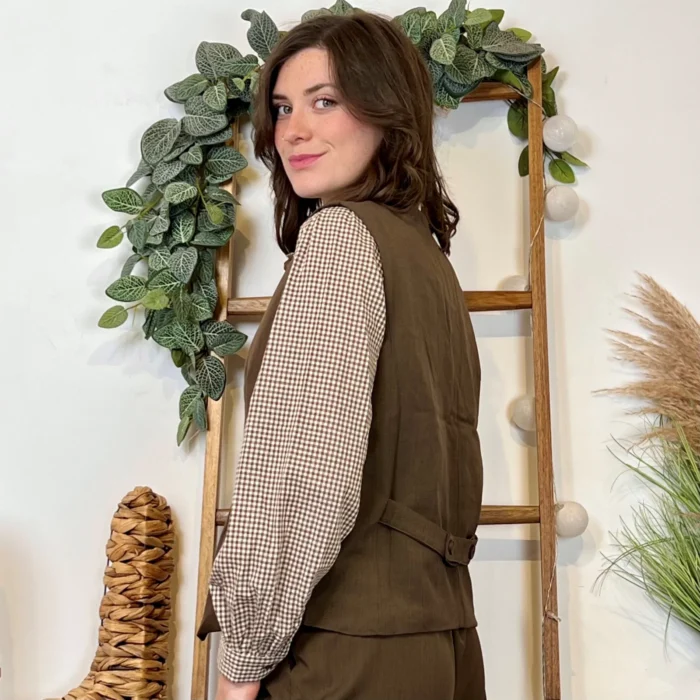 Gilet de costume court "So Sweet" (T36-T40) - marron-choco - 40