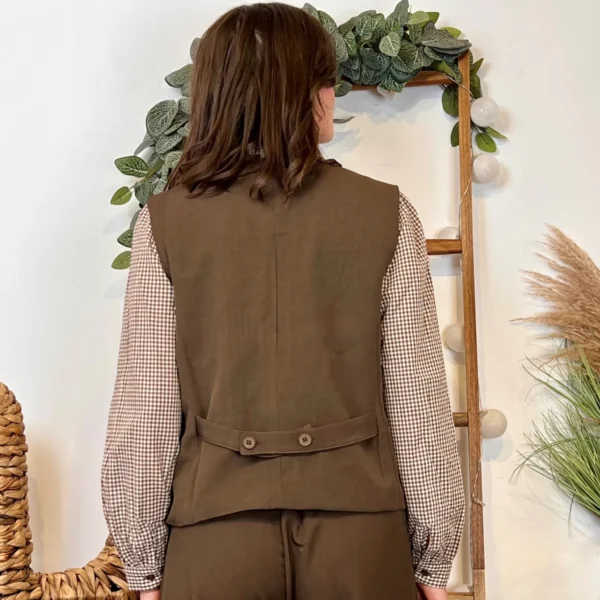 K085 - Gilet de costume court "So Sweet" (T36-T40) - marron - 40