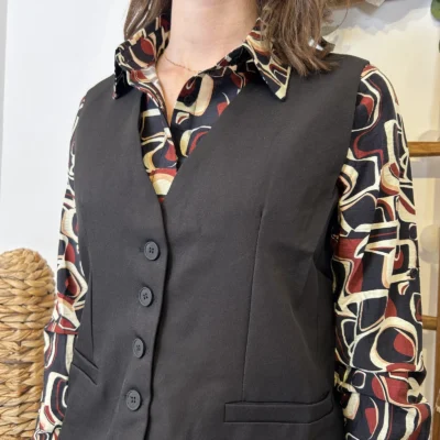 K085 - Gilet de costume court "So Sweet" (T36-T40) - noir - 40