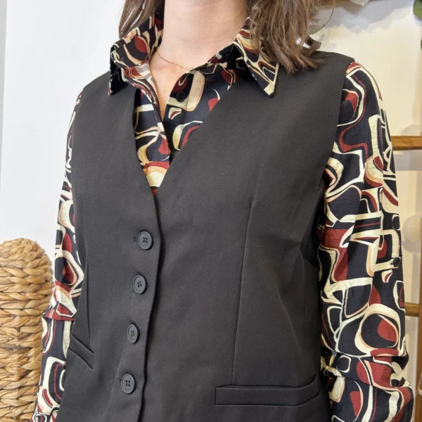 K085 - Gilet de costume court "So Sweet" (T36-T40) - noir - 40