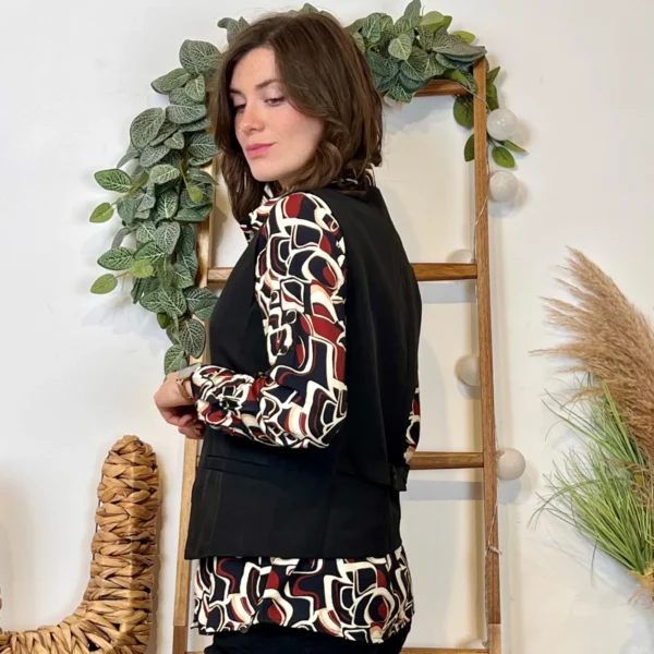 K085 - Gilet de costume court "So Sweet" (T36-T40) - noir - 40