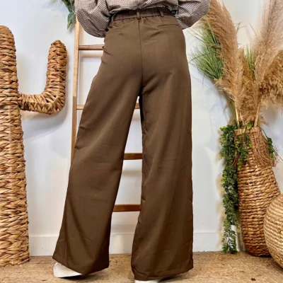 L754- Pantalon tailleur (T36-T40) - marron - 40