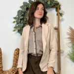 Blazer femme cintré aspect laine « Tendance »
