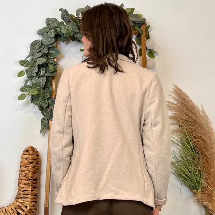 Blazer femme cintré aspect laine « Tendance » - marine - 42