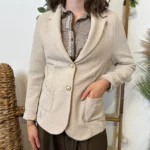 Blazer femme cintré aspect laine « Tendance » - marine - 42
