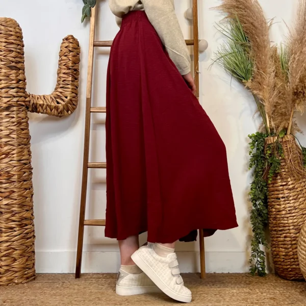 M046- Jupe boutonnée "Maëlle" (T36-T38) - bordeaux - 38