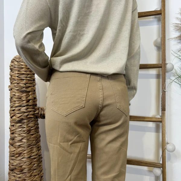 W110- Jean Mom Voggo (T36-T44) - taupe - 44