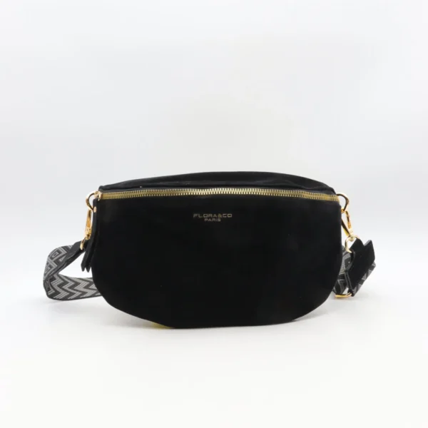 P392- Banane aspect Daim - noir - sans-taille